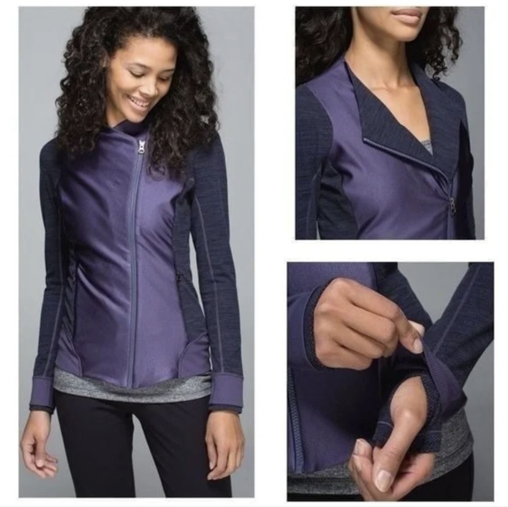 Lululemon Emerge Jacket full zip Nightfall Diamond Jacquard Space Dye Black 8